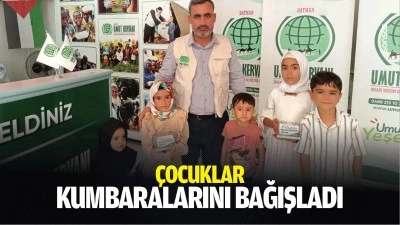 &Ccedil;ocuklar, kumbaralarını bağışladı
