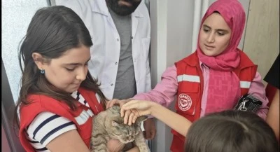 &Ccedil;ocuklar, minik dostlarıyla buluştu