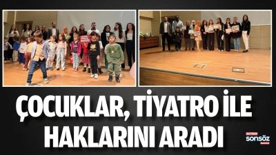 &Ccedil;ocuklar, tiyatro ile haklarını aradı