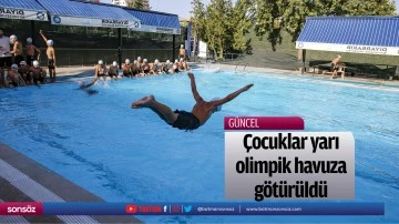 &Ccedil;ocuklar yarı olimpik havuza g&ouml;t&uuml;r&uuml;ld&uuml;