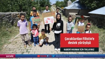 &Ccedil;ocuklardan Filistin'e destek y&uuml;r&uuml;y&uuml;ş&uuml;