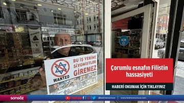 &Ccedil;orumlu esnafın Filistin hassasiyeti
