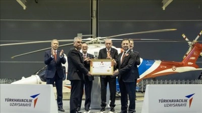 Cumhurbaşkanı Erdoğan, T625 G&Ouml;KBEY Helikopteri Teslimat T&ouml;reninde Yer Aldı