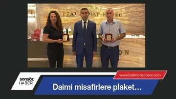 Daimi misafirlere plaket&hellip;