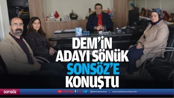 DEM&rsquo;in adayı S&ouml;n&uuml;k, Sons&ouml;z&rsquo;e konuştu