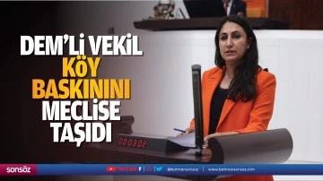 DEM&rsquo;li vekil, k&ouml;y baskınını meclise taşıdı