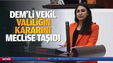 DEM&rsquo;li vekil, valiliğin yasak kararını meclise taşıdı