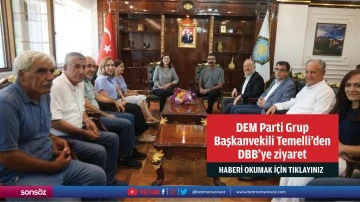 DEM Parti Grup Başkanvekili Temelli&rsquo;den DBB&rsquo;ye ziyaret