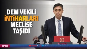 DEM vekili, intiharları meclise taşıdı