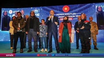 Deprem Konutları Kura ve Anahtar Teslim T&ouml;reni yapıldı