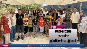 Depremzede &ccedil;ocuklar g&ouml;n&uuml;llerince eğlendi