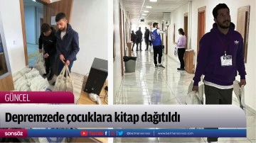 Depremzede &ccedil;ocuklara kitap dağıtıldı