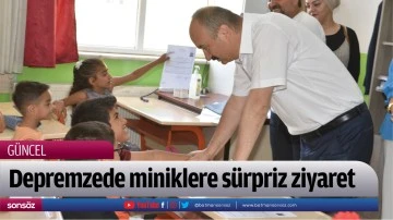 Depremzede miniklere s&uuml;rpriz ziyaret