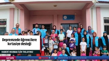 Depremzede &ouml;ğrencilere kırtasiye desteği