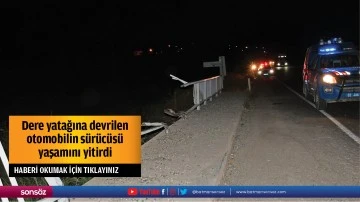 Dere yatağına devrilen otomobilin s&uuml;r&uuml;c&uuml;s&uuml; yaşamını yitirdi