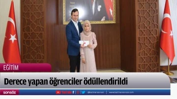 Derece yapan &ouml;ğrenciler &ouml;d&uuml;llendirildi