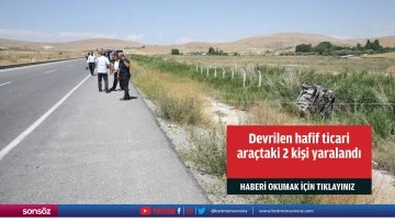 Devrilen hafif ticari ara&ccedil;taki 2 kişi yaralandı