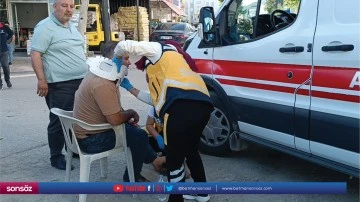 Devrilen motosikletin s&uuml;r&uuml;c&uuml;s&uuml; yaralandı