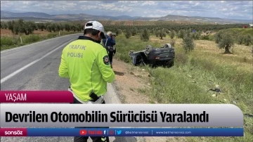 Devrilen Otomobilin S&uuml;r&uuml;c&uuml;s&uuml; Yaralandı