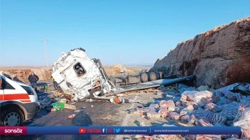 Devrilen tırın s&uuml;r&uuml;c&uuml;s&uuml; ağır yaralandı