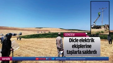 Dicle elektrik ekiplerine taşlarla saldırdı
