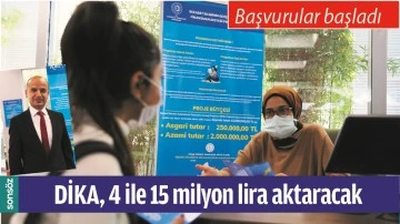 DİKA, 4 İLE 15 MİLYON LİRA AKTARACAK