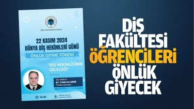 Diş Fak&uuml;ltesi &Ouml;ğrencileri &ouml;nl&uuml;k giyecek