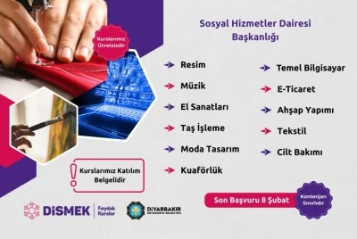DİSMEK&rsquo;te &uuml;cretsiz mesleki ve sanatsal kurslar i&ccedil;in başvurular başladı