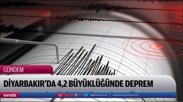 Diyarbakır'da 4,2 b&uuml;y&uuml;kl&uuml;ğ&uuml;nde deprem