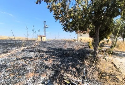 Diyarbakır'da &ccedil;ıkan anız yangını s&ouml;nd&uuml;r&uuml;ld&uuml;