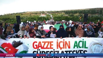 Diyarbakır'da kadınlar, İsrail'in Gazze'ye y&ouml;nelik saldırılarını protesto etti