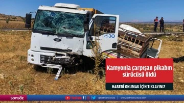 Diyarbakır'da kamyonla &ccedil;arpışan pikabın s&uuml;r&uuml;c&uuml;s&uuml; &ouml;ld&uuml;