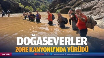 Doğaseverler Zore Kanyonu'nda y&uuml;r&uuml;d&uuml;