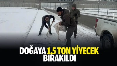 Doğaya 1,5 ton yiyecek bırakıldı