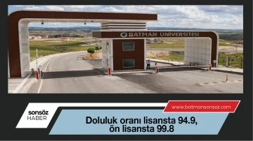 Doluluk oranı lisansta 94.9, &ouml;n lisansta 99.8