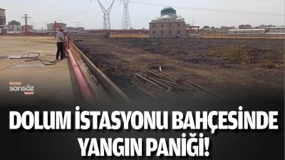 Dolum istasyonu bah&ccedil;esinde yangın paniği!