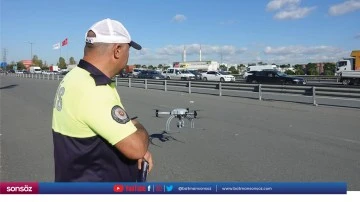 Dron destekli trafik denetimi yapıldı