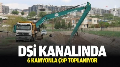 DSİ kanalında 6 kamyonla &ccedil;&ouml;p toplanıyor