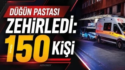 D&uuml;ğ&uuml;n pastası zehirledi: 150 kişi