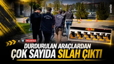 Durdurulan ara&ccedil;lardan &ccedil;ok sayıda silah &ccedil;ıktı