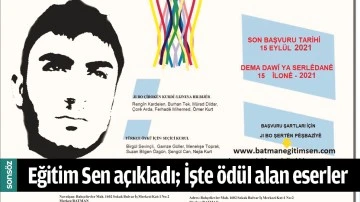EĞİTİM SEN A&Ccedil;IKLADI; İŞTE &Ouml;D&Uuml;L ALAN ESERLER