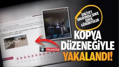 Ehliyet sınavında şoke eden g&ouml;r&uuml;nt&uuml;ler