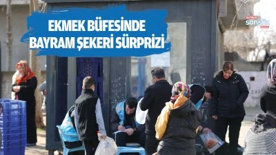 Ekmek b&uuml;fesinde bayram şekeri s&uuml;rprizi
