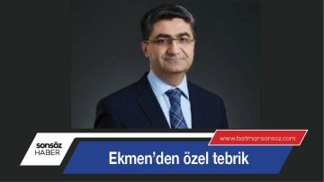 Ekmen&rsquo;den &ouml;zel tebrik