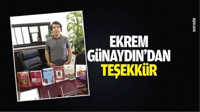 Ekrem G&uuml;naydın&rsquo;dan teşekk&uuml;r