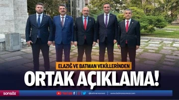Elazığ ve Batman vekillerinden ortak a&ccedil;ıklama!