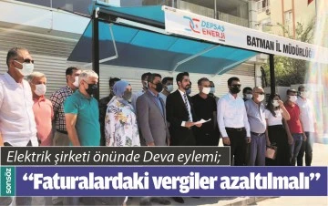 ELEKTRİK ŞİRKETİ &Ouml;N&Uuml;NDE DEVA EYLEMİ
