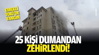 Emekli TOKİ&rsquo;de yangın; 25 kişi dumandan zehirlendi!