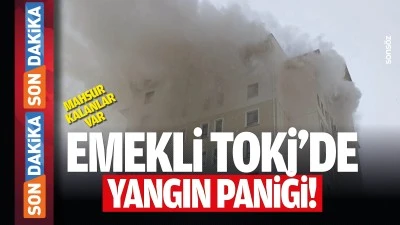 Emekli TOKİ&rsquo;de yangın paniği! Mahsur kalanlar var