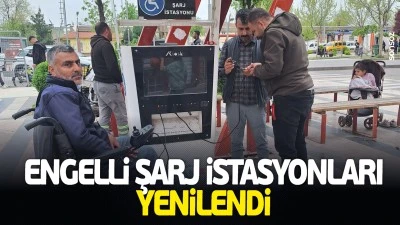 Engelli şarj istasyonları yenilendi